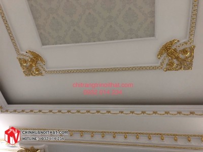 Khung trần trang trí dát vàng